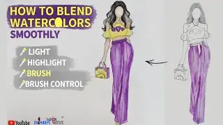 🖌How to Blend Watercolors Smoothly | Light, Highlights & Brush Control