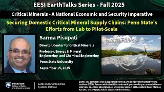 Securing Domestic Critical Mineral Supply Chains: Penn State's Efforts from Lab to Pilot-Scale
