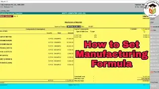Manufacturing Formula in Tally by Tally Accounting Solution
