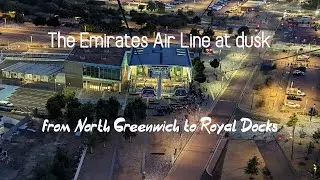 Emirates Air Line Cable Car in London at Night