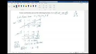 Factoring and Finding the Zeros of a Cubic Function Using Synthetic Division