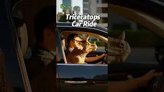 Dinosaurs Lived in the Modern World &mdash;  Car Ride #shorts #dinosaur #dino #triceratops #aidinosaur