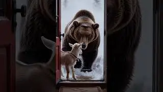The Warmest Hug in the Coldest Storm...❄️ #cute#animals #funny#bear