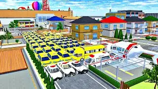 🚕🚖🛵🚁 MAKE A COLLECTION OF TAXI CARS AND GUARDED BY POLICE CARS IN THE HOME YARD OF BOY - SAKURA 🚕🚓🚒