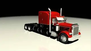 Peterbilt 388 Long Frame 3D model turntable