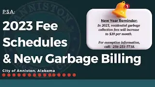 2023 Fee Schedules & Garbage Billing