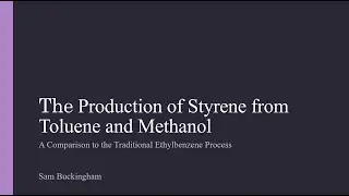 Buckingham - 2023 Styrene Production Process Design