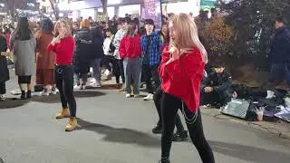 [Busking No1/HD] Red Spark_AOA_Heart attack(심쿵해)/performance,performing/홍대 버스킹/Kpop dance