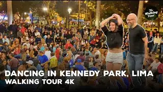 Walking Tour 4K | Dancing in kennedy Park, Lima - Per&uacute; | El parque de los gatos