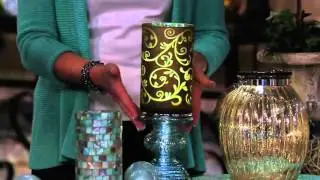 Frosted Scroll Hurricane with Microlights by Valerie on QVC