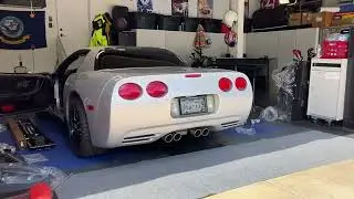 C5 Corvette Z06 Long tube headers with stock titanium muffler