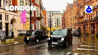 Rainy Day in London's Wealthiest District | New Bond Street & Mount Street 4K Walk