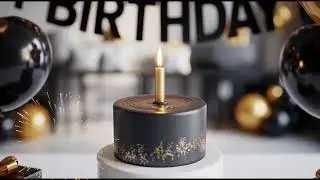 🎉 С днём рождения! Роскошное золотое торжество и прекрасная песня 💫Стильное чёрно-золотое торжество