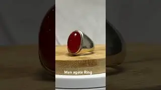 Handmade Men Agate Ring In Sterling Silver