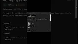 Majority Element | LeetCode #169 #leetcode #python #coding #programming #shorts