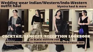Cocktail party outfit/party wear black dresses for sangeet/mehndi/reception/indowestern wedding wear