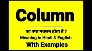 What is Column ? || Column का हिंदी अर्थ || Column Meaning in Hindi || Column example