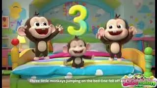Five Little Monkeys Jumping on the Bed | Bebemelon Nursery Rhymes & Kids Songs
