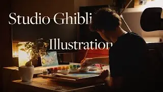 Learn to Paint Like a Ghibli Background Artist with Me | First Illustration (FR & ENG subs)