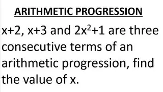Arithmetic progression | Can you find the value of X
