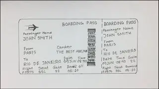 How to draw an airplane ticket