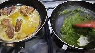 ▶️ KETO Crispy Wings and Spinach Makhan cooking 👍🏻👍🏻