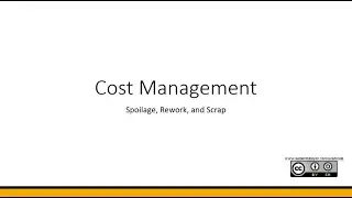 Definitions of Spoilage, Re-work, and Scrap | Topic 1 | Spoilage, Re-work, and Scrap
