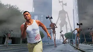 Giant SIREN HEAD ARMY Takes Over GTA 5.. (TERRIFYING)