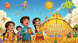 Makar Sankranti Kids Story: Fun Kite Flying Adventure & Festival Magic! English Cartoon #kidsstory