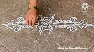 3 Easy Beginner's Border Rangoli✨️//Apartment Doorstep Border Rangoli//Simple Border Rangoli Design