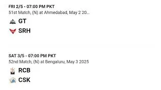 IPL Matches List of 2025