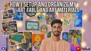 How I setup and organize my table and Art materials❤️#youtube #art #mysetup #journey #diy #trending 