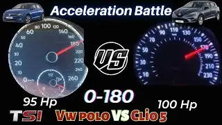 Acceleration Battle-Top Speed Renault Clio 5 1.0 TCe 100 Hp VS Vw Polo 1.0 Tsi 95 Hp Yarışı 0-180