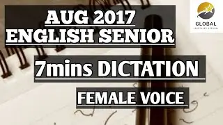 AUG 2017 ENGLISH SENIOR SPEED SHORTHAND DICTATION | TNGTE | GLOBAL SHORTHAND ACADEMY FEMALE VOICE