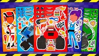 BLAZE AND THE MONSTER MACHINES STICKER BOOK MAKEOVER | AJ, CRUSHER, PICKLE FUN STICKER ACTIVITY