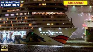 AIDAMAR - Sail away with ship's horn from the Port of Hamburg | Shipspotting Hamburg 4K and re-live