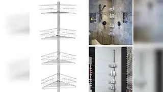 Stainless Adjustable Telescopic 4 Tier Caddy OrganiserHolder Wall Rack Storage Bathroom