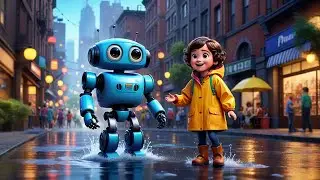 Five Dancing Robots in the Rain | Fun Tech Counting Song | Robot Nursery Rhyme with Music & Movement