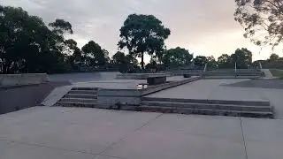Hittin' the stairs at the Coburg Skatepark.