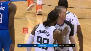 Steven Adams Wanna Fight Jae crowder After Getting Elbowed！   YouTube