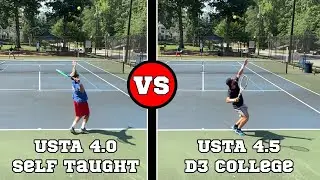 USTA 4.0 Self Taught Player vs USTA 4.5 D3 College Player (Atlanta Tennis)