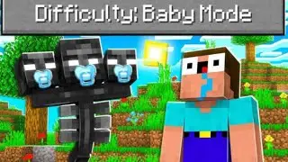 jugando minecraft en modo bebe