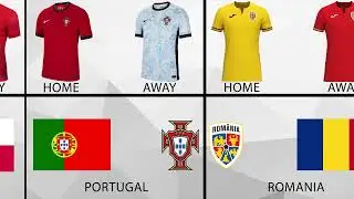 All 24 Teams Kits UEFA Euro 2024 - Home & Away Jerseys Euro 2024