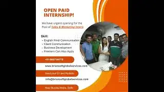 Paid Sales Internships in Delhi Noida Gurgaon India | Call Now  for More Information +919007144778