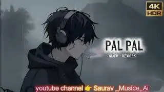 ||PAL PAL 🥰✨[SLOW & REWORK] &ndash; LYRICS VIDEO || 💲AI Music Converted Version ||😭💘Emotional Slow Song 🎧