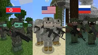 Russian, Korean, America army addon Minecraft pe | best army add-on