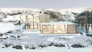 MODERN LAKE HOUSE | Sims 4 Speed Build (Stop Motion)