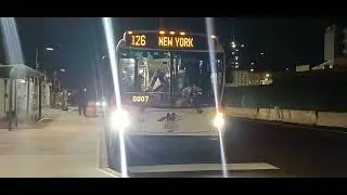 Njtransit bus 126 pulling into hoboken terminal 