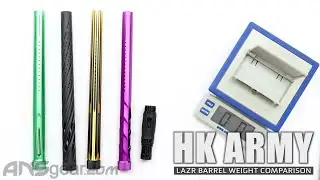 HK Army LAZR  Paintball Barrel System - Weight Comparison