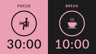 30/10 Pomodoro Timer with Pink Noise 🎧 Study with Me for Deep Focus & ADHD ✨